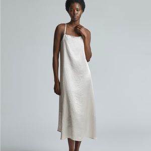 Everlane The Satin Square-Neck Slip Dress - Cream Size 4 New with Tags